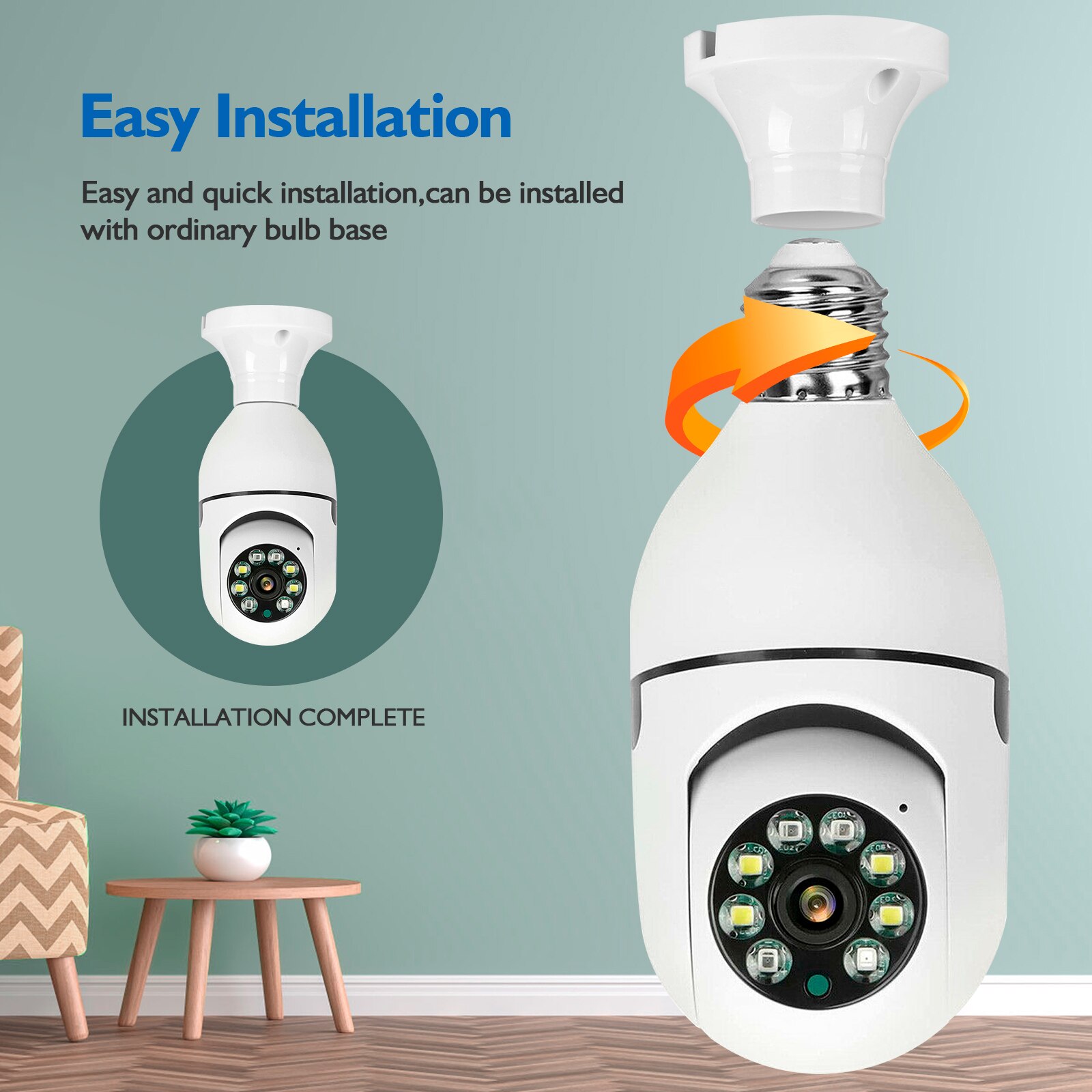 Mini Convenient Home Remote Surveillance Camera Smart HD Bulb Monitor Security Indoor WiFi Wireless Camera - Image 2