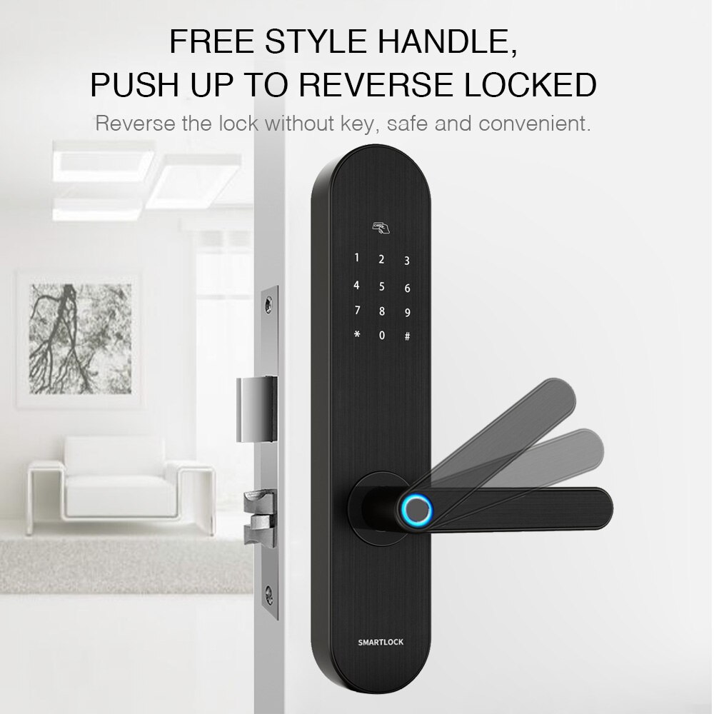 YRHAND Biometric Fingerprint Lock, Security Intelligent Lock With WiFi APP Password RFID Unlock,Door Lock Electronic Hotels - Image 5
