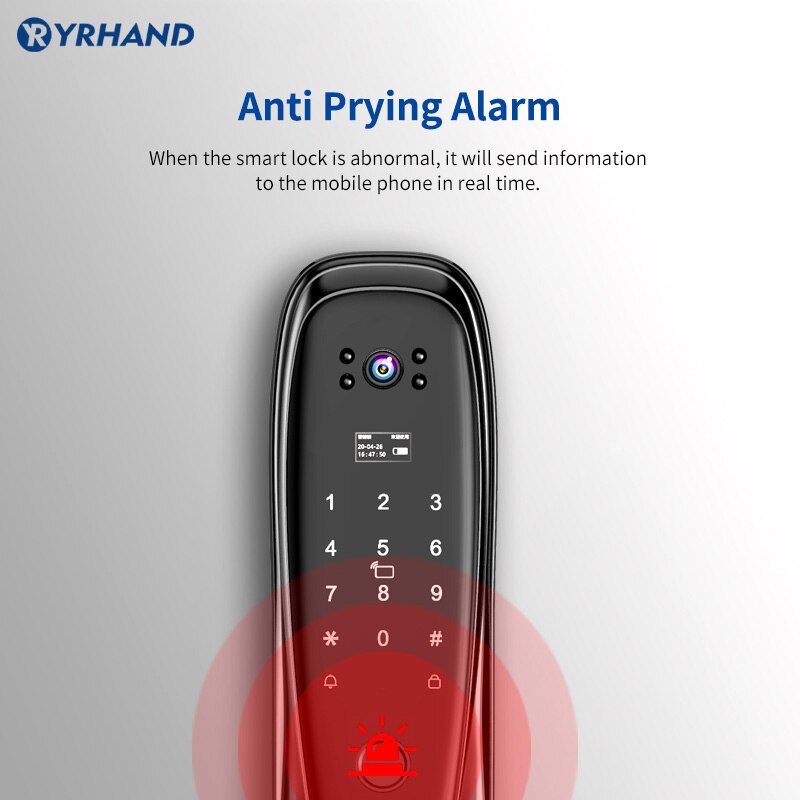YRHAND Smart Door Lock Fingerprint Digita Camera Home Security Visible Electronic Locks - Image 6