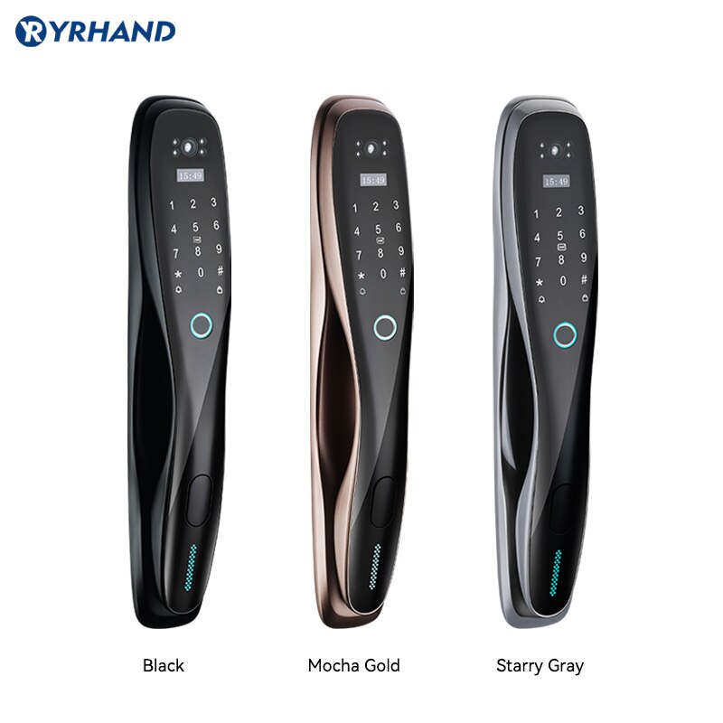 YRHAND cerraduras inteligentes Security Biometric Fingerprint Digital Smart Front Door Lock with Camera and Audio - Image 4